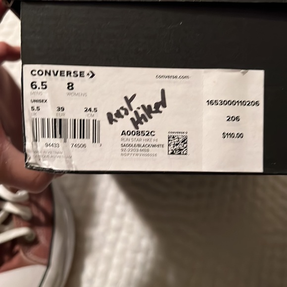 NWT. IN BOX. CONVERSE. 8womands. 6.5mens. Run Star Hike Hi. Color is Saddle. - Picture 6 of 9